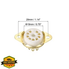 MECCANIXITY 3pk 9-Pin Ceramic Tube Sockets GZC9-D-G