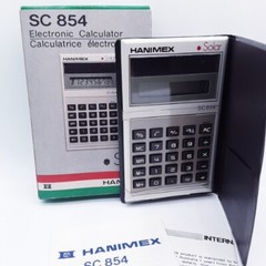 NOS Vintage 70s Hanimex SC 854 Electronic Calculator New With Case Solar