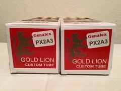 2A3 New Matched Pair Genalex Gold Lion PX 2A3 Gold Plated Grid Power Tubes