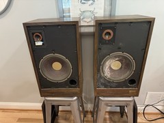 BURHOE ACOUSTICS LIGHT BLUE Vintage Speakers 10” Woofers 2-Way Foam Grills Works