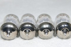 Matched Quad Telefunken ECC82/12AU7 Long Ribbed Plate Diamond Bottom 1956 Strong