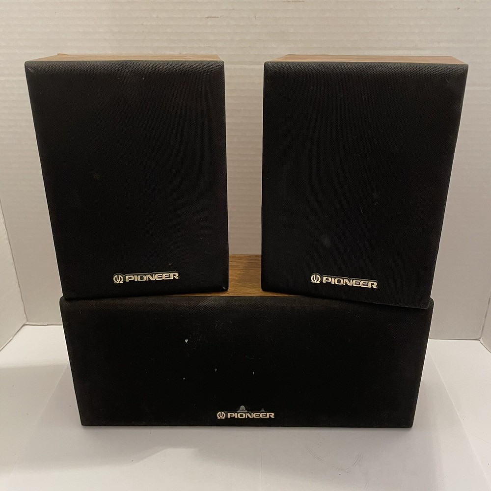 Pioneer 3 Speaker System CS-X380-Q & CS-C180-Q Bookshelf Speakers Set Wood Grain