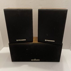 Pioneer 3 Speaker System CS-X380-Q & CS-C180-Q Bookshelf Speakers Set Wood Grain
