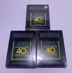 Vintage COLUMBIA MAGNETICS 3 Pack 8-Track Blank Recording Cartridges 40 Mins NEW