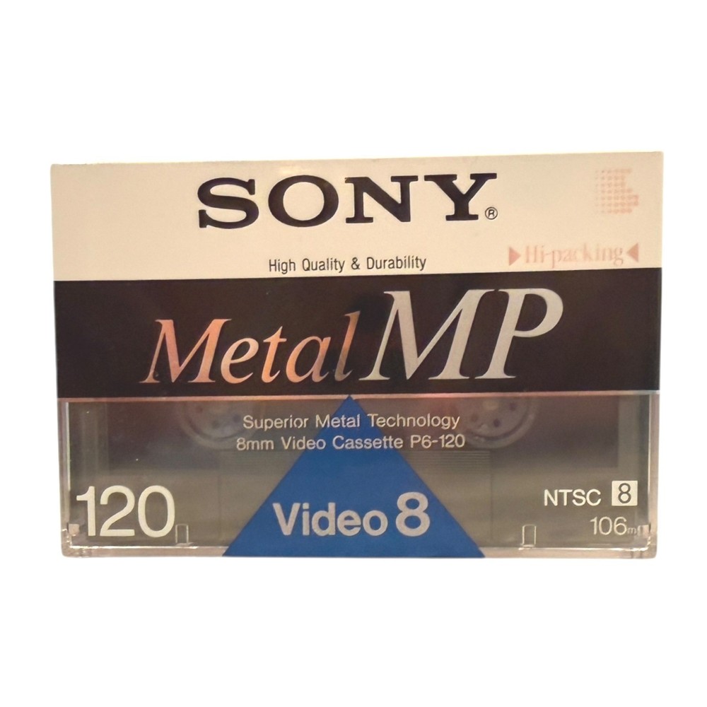 VTG Sony Video 8 Metal MP Unisex OS Silver 8mm Video Cassette Tape 120 Min
