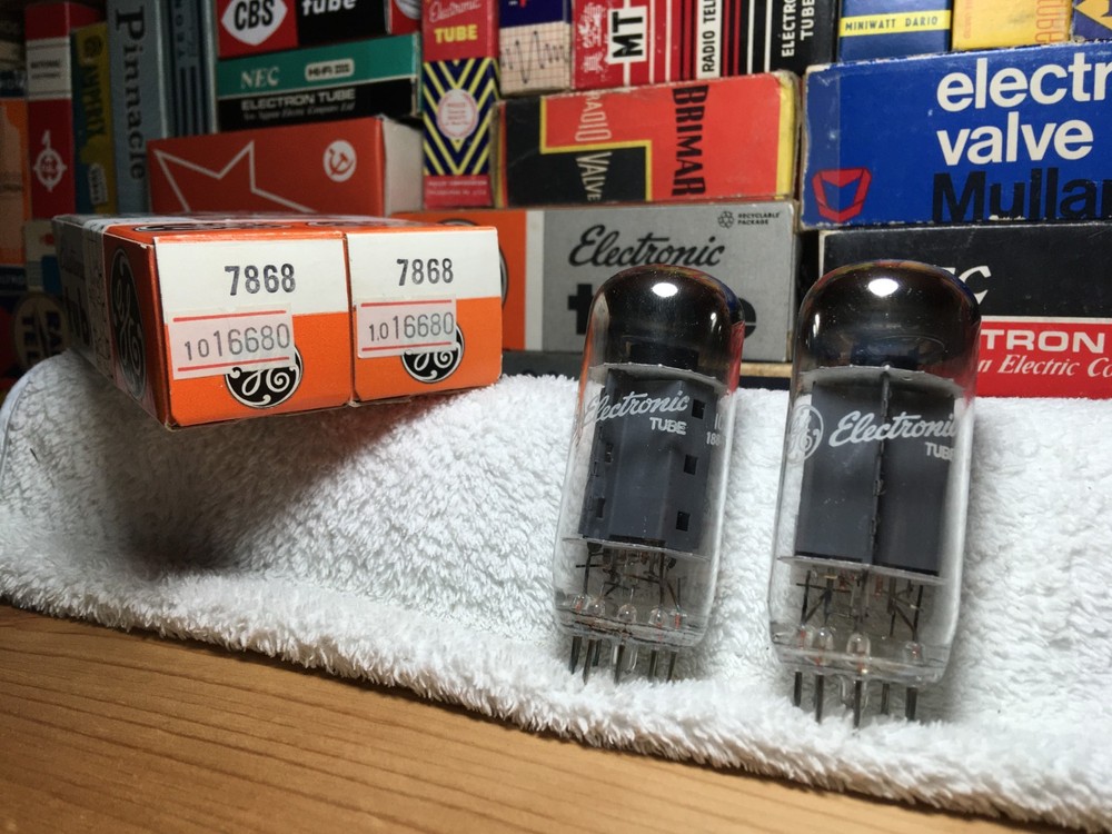 2x MatchedNOS 7868 GE USA PowerTubes/Fisher Bogen Ampeg /Like 7591A w/Adapter