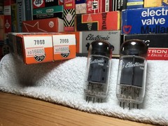 2x MatchedNOS 7868 GE USA PowerTubes/Fisher Bogen Ampeg /Like 7591A w/Adapter