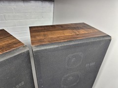 Sanyo SS-560 Floor Speaker Pair 8 Ohm Impedence Walnut Vinyl Veneer Tested