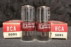 RCA 5691 6SL7 GT TUBE 1957 10,000 HOUR RED BASE PERFECT MATCHING SET NIB