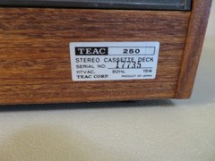 Vintage Teac 250 Stereo Cassette Deck Recorder For Parts or Repair Not Working