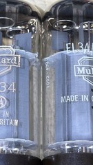 Matched Pair 1960s Mullard xf2 OO Getter EL34 Tubes Test NOS TV7=51/51 @ 36/37ma
