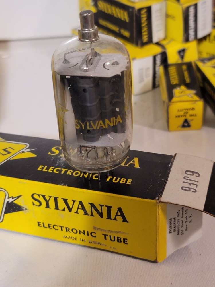 2 Sylvania 6JF6 Beam Power Pentode Valve- BangyBang Tubes BOTH PERFECT NEW