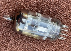 A+ 1970 Siemens W. Germany ECC88/6DJ8 Grey Plate Top Halo Preamp Tube
