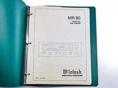 MCINTOSH MR 80 Service MANUAL Green Binder w/ Schematics Original Vintage Hi-Fi