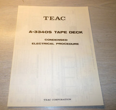 ORIGINAL Teac A-3340S – Service Manuals W/ Schematics, Parts List, Complete – EX
