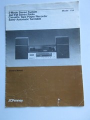 J C Penney 3-Mode Stereo System Model 1734 Owner’s Manual