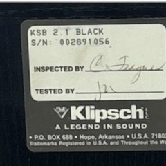 Klipsch KSB 2.1 85W 8ohm Black Bookshelf Speakers
