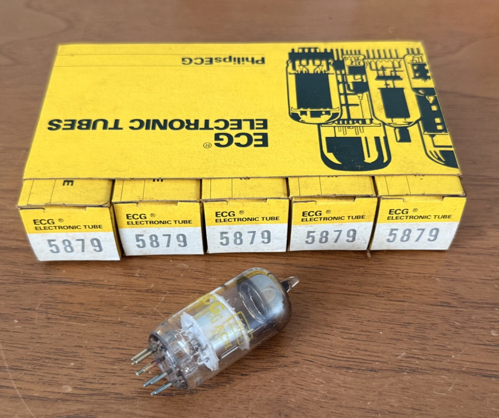 Philips ECG 5879 Vacuum Tubes Lot of 5 in Original Boxes! Read!