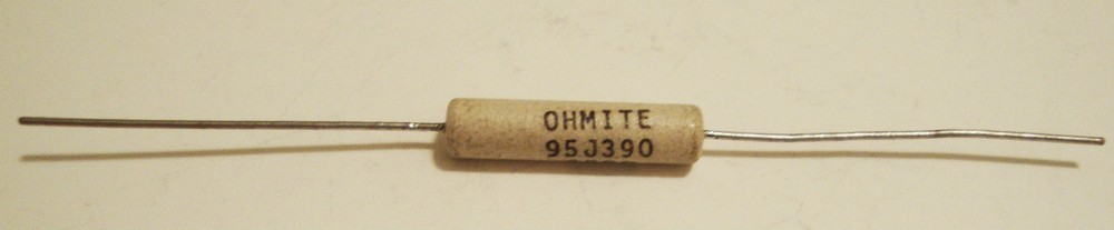 NEW OLD STOCK OHMITE RESISTOR 95J390 390 OHM 5W 9126