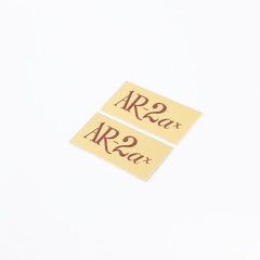 AR-2ax Speaker Grill Badges Aluminum logo Badge 53.9mm(2.125″)X25.4mm(1″) GOLD