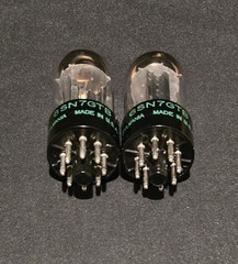 SYLVANIA 6SN7 GTB TUBE 1968 CHROME TOP HALO BLACK V PLATES MATCHED SET