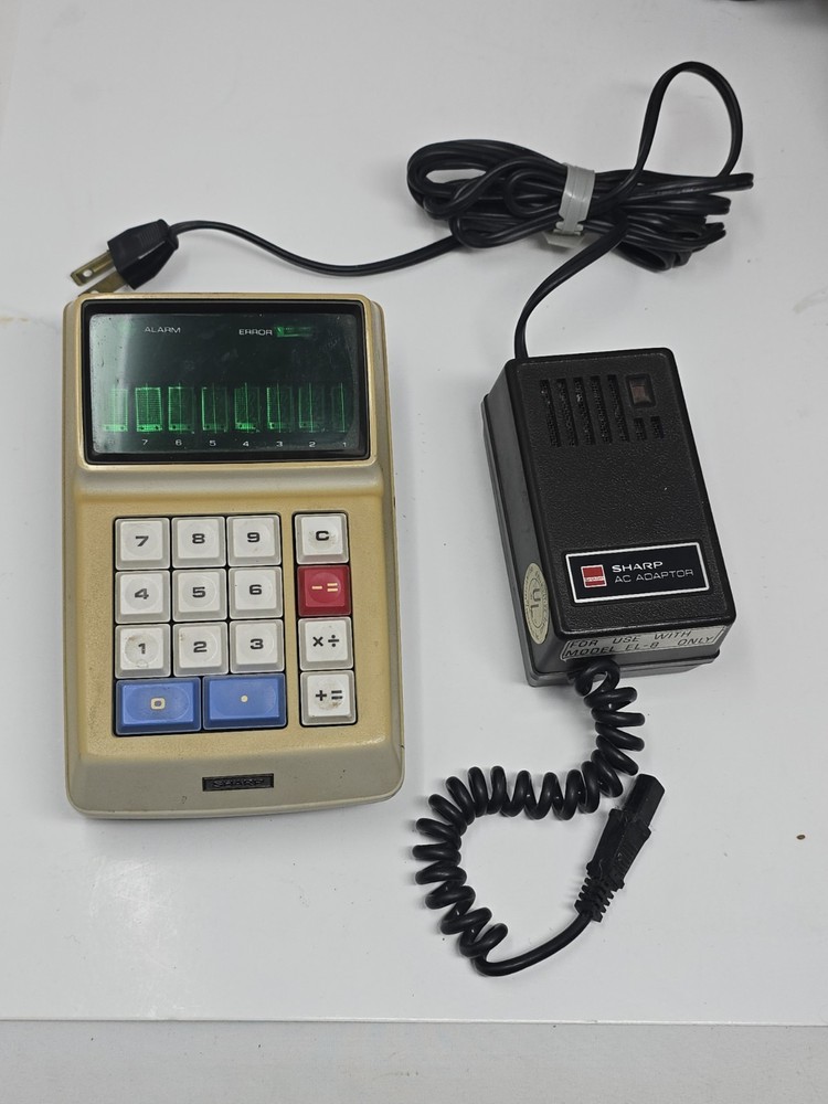 Vintage Sharp EL-8 Calculator Comes With EL-81 Power Supply Read Description