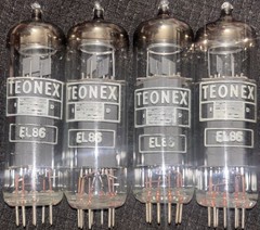 EL86/6CW5 NIB NOS Factory Date Matched Quad Teonex Valves England Boxes Tubes