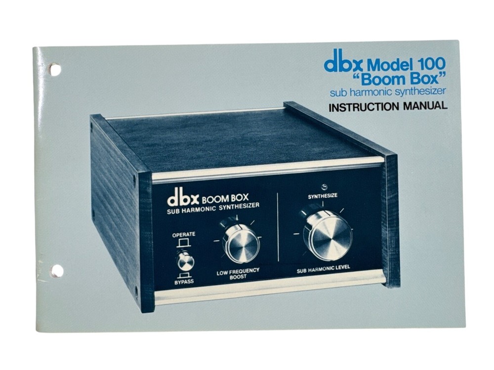 dbx Model 100 “Boom Box” sub harmonic synthesizer Instruction Manual Genuine