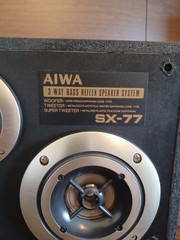 Vtg Pair Of Aiwa SX-77 Three Way Reflex Speakers. Sound Great In Good Shape.