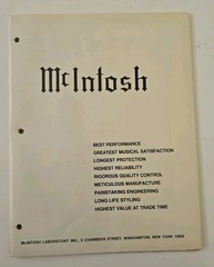 Vintage 1976 McIntosh Audio Catalog Price List Product Analysis Manuals MAC1900
