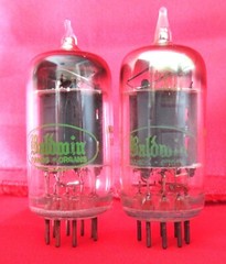 1958 Sylvania 12AU7 PLATINUM PLUS GRADE D Getter Preamp Tubes Matched Pair ECC82