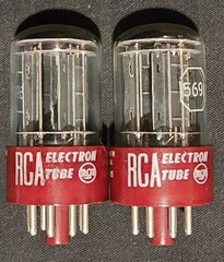 RCA 5691 6SL7 GT TUBE 1957 10,000 HOUR RED BASE PERFECT MATCHING SET NIB