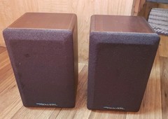 Vintage Realistic Minimus 7W Stereo Speakers JAPAN 8Ohms 40W Brown Wood 40-2039B