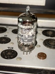 1 Amperex 6DJ8 ECC88 Bugle Boy Vacuum Tube Tested ON TC 28 MADE IN HOLLAND