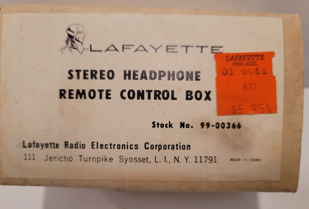 LAFAYETTE STEREO HEADPHONE REMOTE CONTROL BOX #99-00366 VINTAGE COLLECTIBLE