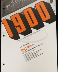 Rare Vintage McIntosh MAC 1900 Solid State AM-FM/FM Stereo Receiver Brochure