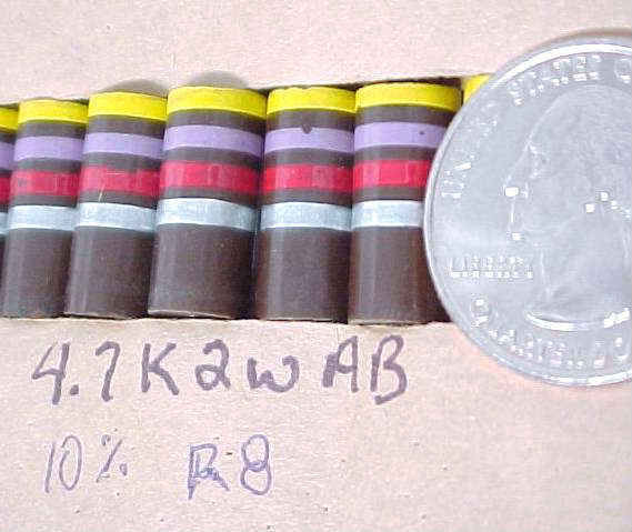 4.7K 4700 OHM 2 WATT QTY-2 ALLEN OHMITE TUBE GUITAR AMP PREAMP CARBON RESISTOR