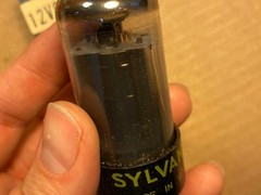 NOS NIB 1950s Sylvania 12V6GT Smoked-Glass Vacuum Tube Black Plates Guaranteed