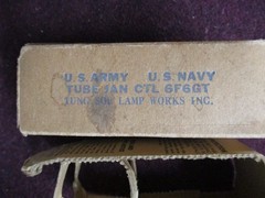 NOS Tung-Sol Black Glass JAN CTL 6F6GT tube. Test 101% emissions & 103% gm. 1947