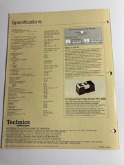 Technics SA8000X Vintage Stereo Receiver 4-Channel 2/Channel CD-4 Brochure 1970s