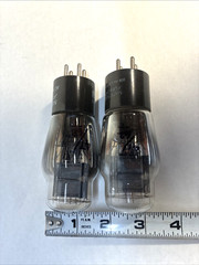 2 National Union branded vacuum tubes Type 45 power amplifier triode ST shape