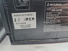 Mitsubishi ~ VCR Player HS-U446 ~ Hi-Fi 4-Head VHS Video FOR PARTS NO CABLES