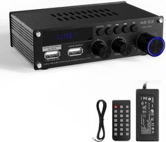Sunbuck Mini Amplifier, 2 Channel Stereo Amplifier, Power Amplifier Max 300Wx2 O