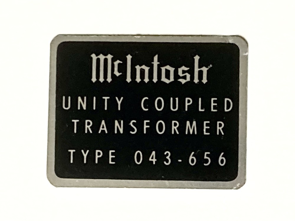 McIntosh Lab, Binghamton NY, 1-FACTORY ORIGINAL MC240 Output X-Former Decal 60s