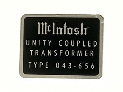 McIntosh Lab, Binghamton NY, 1-FACTORY ORIGINAL MC240 Output X-Former Decal 60s
