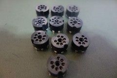 10 Ea MX USA 7 Pin PC Mount Tube Sockets USED