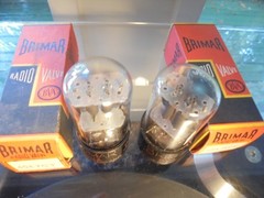 BRIMAR 6SL7GT PAIR OF OLD STOCK GREY PLATE TESTED BRITISH VINTAGE VALVES TUBES