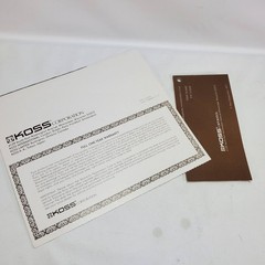 Koss Pro/4AAA Stereophone Owners Manual Vintage 1977 Brown White USA Replacement