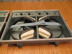 Retro / Vintage Audiotronics Headphones HS-20 w/ Switchcraft Case Untested VIDEO