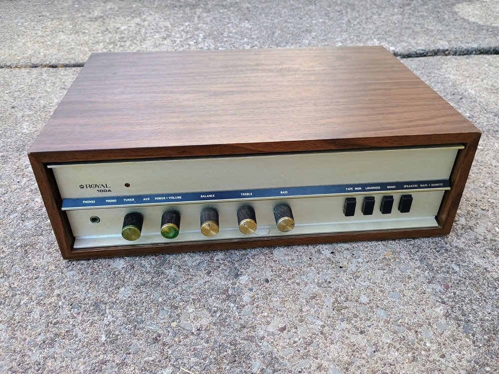 Electro-Voice Royal 100A Vintage Amplifier 1970s Wood Cabinet Works